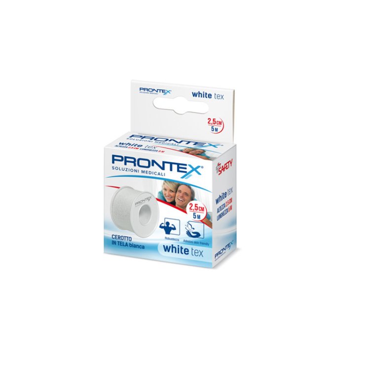 Prontex White Tex Cerotto in Tela per Uso Medicale e Sportivo 5m x 2,5cm