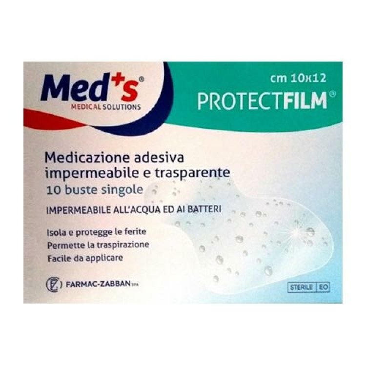 Meds Protect Film Medicazione Adesiva Impermeabile 10x12cm - 10 Pezzi