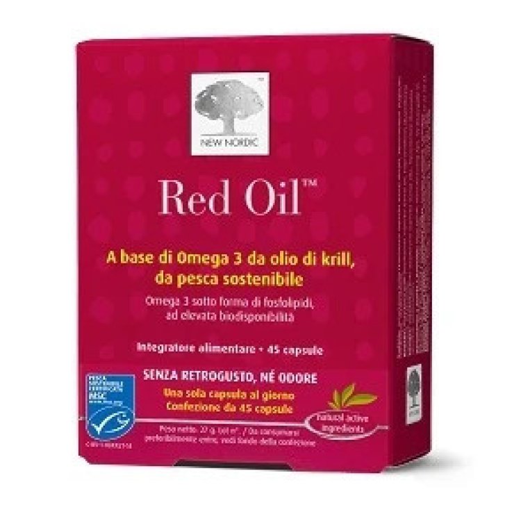 New Nordic Red Oil Integratore Omega 3 per Funzione Cardiovascolare, 45 Capsule