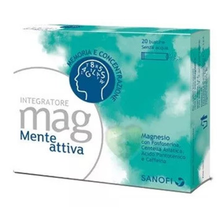 Sanofi Mag Mente Attiva Integratore Memoria e Concentrazione 20 Bustine Limone