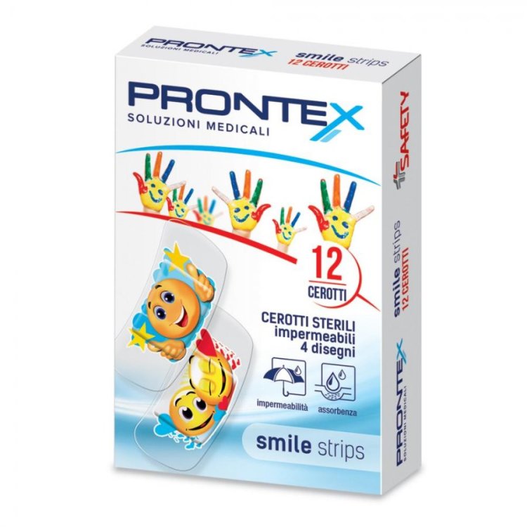 Safety Cer Prontex Smile Strips Cerotti Sterili per Bambini 12 Pezzi