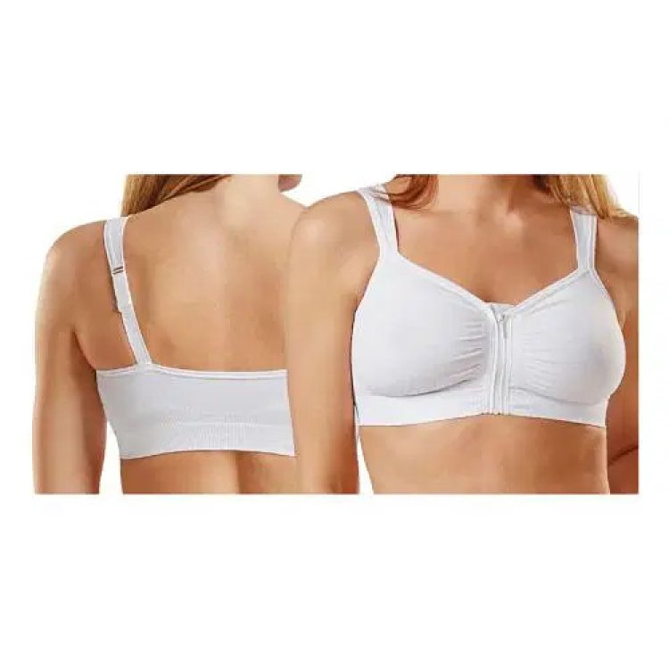 Orione Reggiseno Post Operatorio Con Zip Frontale Bianco Taglia L