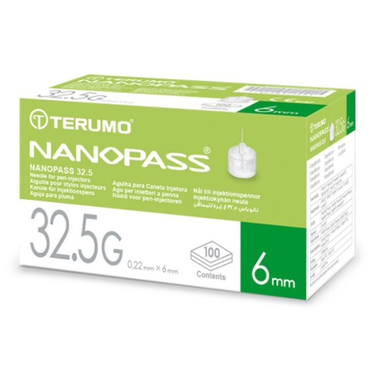 Terumo Nanopass Ago per Penna Insulina Sterile G32.5 6mm - 100 Pezzi Terumo Nanopass Ago per Penna Insulina Sterile G32.5 6mm - 100 Pezzi
