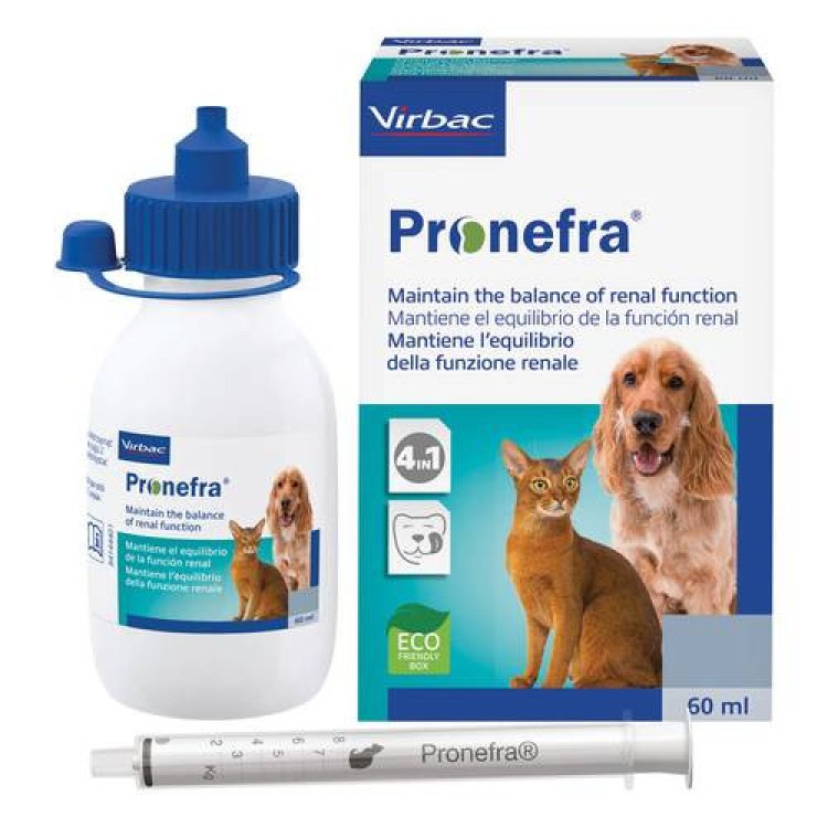 Virbac Pronefra Supporto Renale Cani e Gatti Flacone da 60ml