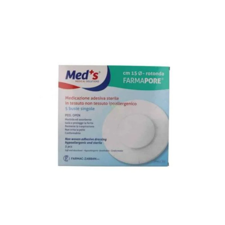 Meds Medicazione Adesiva Sterile Rotonda 15cm 5 Pezzi