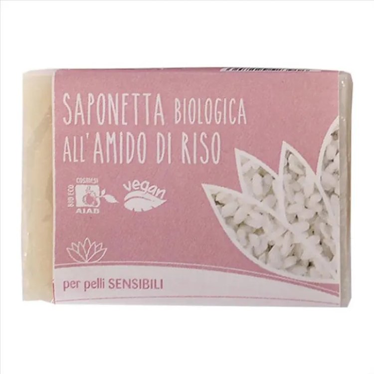 Fior Di Loto Saponetta Amido Riso Bio Pelli Sensibili 100g Fior Di Loto Saponetta Amido Riso Bio Pelli Sensibili 100g