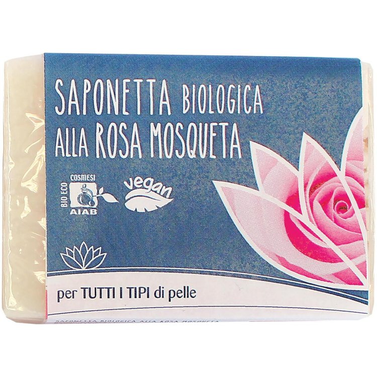 Fior di Loto Saponetta Biologica Rosa Mosqueta per Detersione Delicata 100g Fior di Loto Saponetta Biologica Rosa Mosqueta per Detersione Delicata 100g