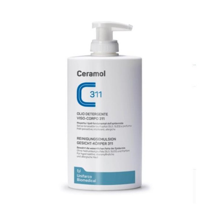 Unifarco Ceramol 311 Olio Detergente Viso Corpo Pelle Sensibile 400 ml