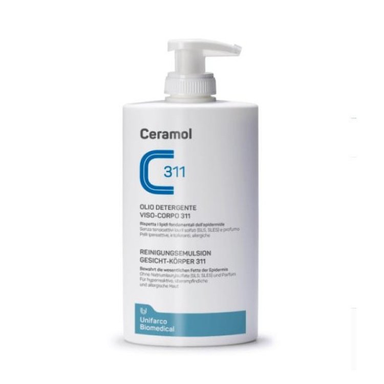 Unifarco Ceramol 311 Olio Detergente Viso Corpo Pelle Sensibile 400 ml