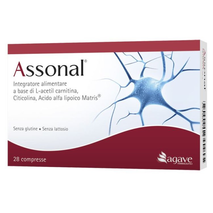 Assonal Integratore L-acetil carnitina alfa lipoico vitamine B sistema nervoso 28cpr