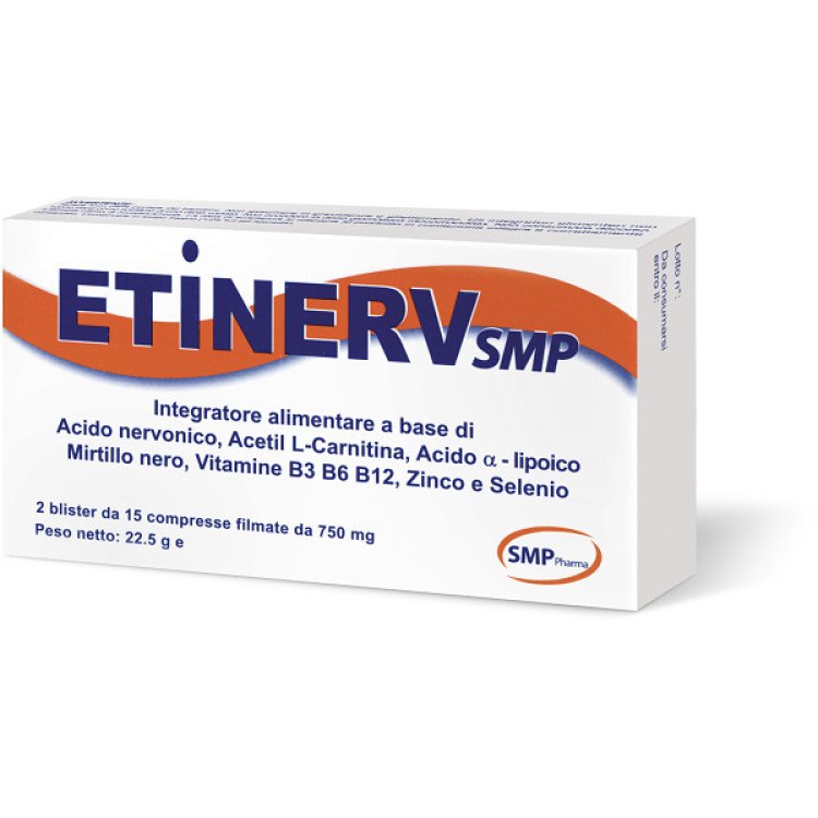 Smp Pharma Etinerv Integratore Alimentare per Sistema Nervoso 30 Compresse Smp Pharma Etinerv Integratore Alimentare per Sistema Nervoso 30 Compresse