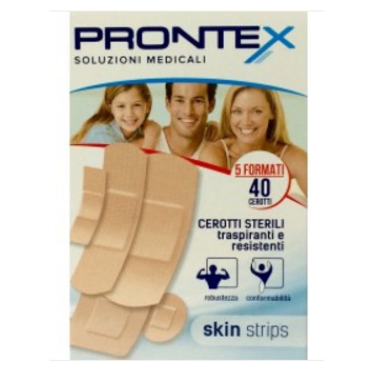 Prontex Skin Strips Cerotti Assortiti Ipoallergenici 40 Pezzi Prontex Skin Strips Cerotti Assortiti Ipoallergenici 40 Pezzi