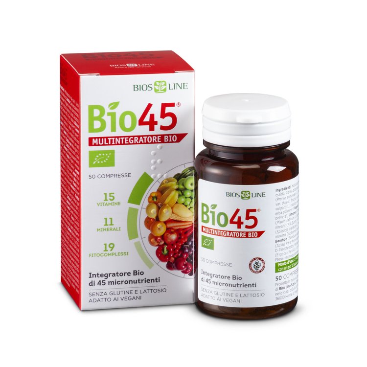 Bios Line Bio 45 Integratore Multivitaminico Bio Vegano Senza Glutine 50 Compresse