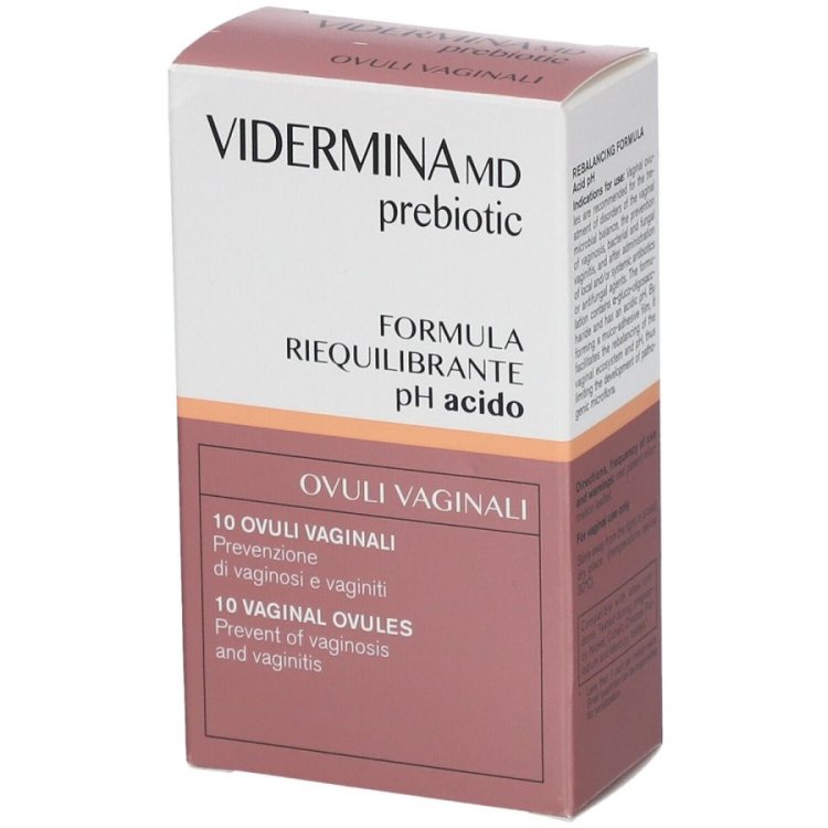 Vidermina Prebiotic Ovuli Vaginali Riequilibranti per Vaginosi e Vaginiti - 10 Pezzi