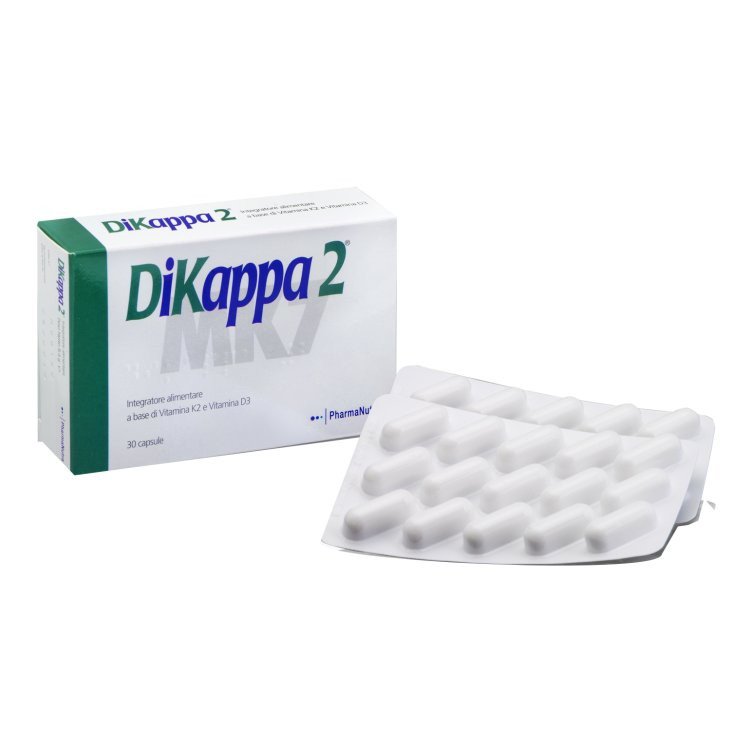 Dikappa 2 Integratore Alimentare Vitamina K2 D3 per Ossa 30 Capsule Senza Glutine