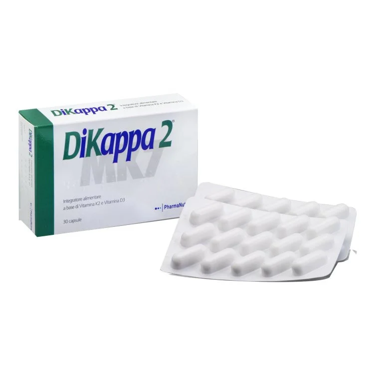 Dikappa 2 Integratore Alimentare Vitamina K2 D3 per Ossa 30 Capsule Senza Glutine