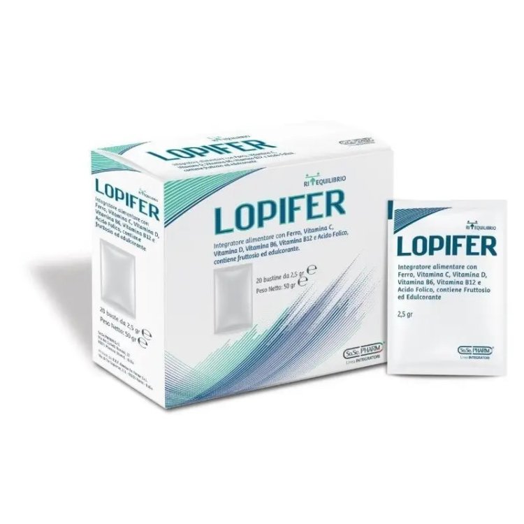 So.se.pharm Lopifer Integratore Ferro e Vitamine Contro Stanchezza 20 Bustine