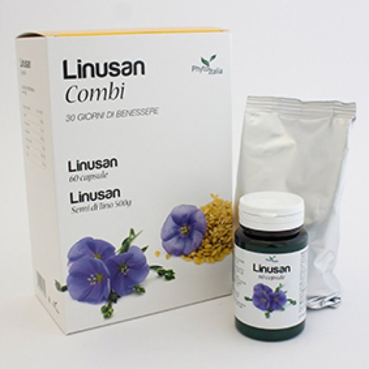 Phytoitalia Linusan Combi Integratore Digestivo per Transito Intestinale, 500g + 60 Capsule