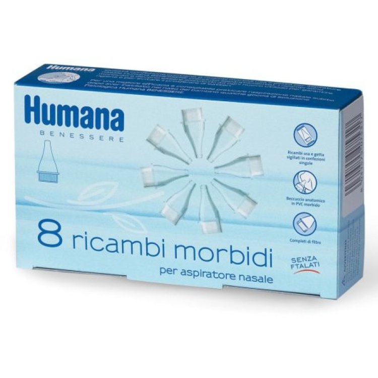 Humana Ricambi Morbidi Aspiratore Nasale Bambino 8 Pezzi