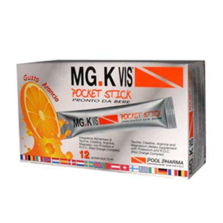 Mgk-Vis Pocket Stick Arancia Integratore Energetico per Stanchezza - 12 Stick
