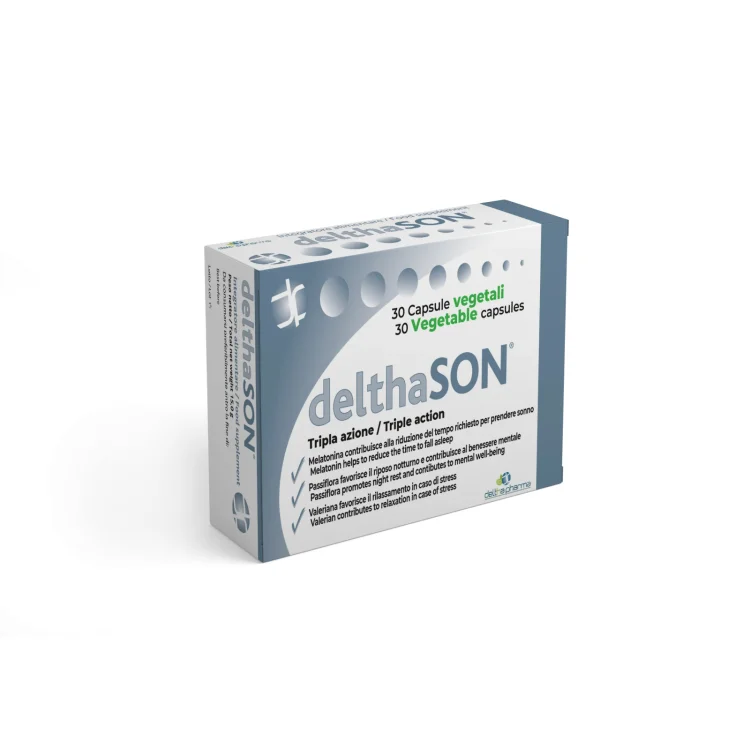 Deltha Pharma Delthason Integratore Melatonina Valeriana Passiflora per il Sonno 30 Capsule Deltha Pharma Delthason Integratore Melatonina Valeriana Passiflora per il Sonno 30 Capsule