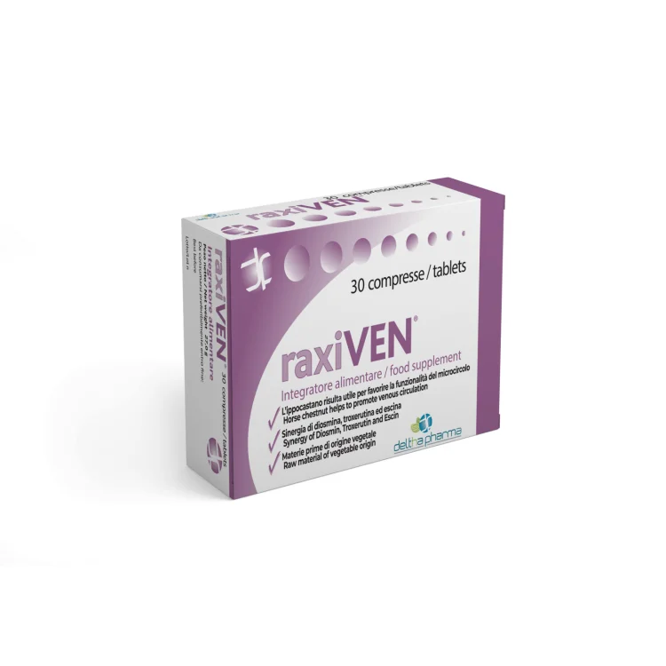 Deltha Pharma Raxiven Integratore Microcircolazione Diosmina Troxerutina 30 Compresse Deltha Pharma Raxiven Integratore Microcircolazione Diosmina Troxerutina 30 Compresse