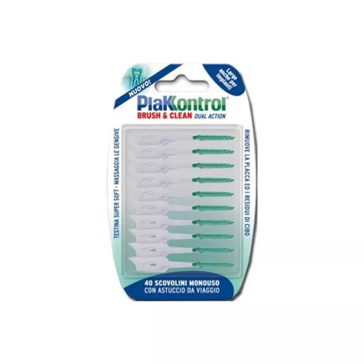 Plakkontrol Brush & Clean Large Scovolino Monouso per Spazi Larghi, 40 Pezzi