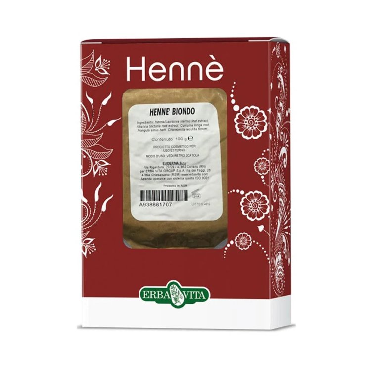 Erba Vita Henne Color Capelli Biondo Tinta Naturale 100g