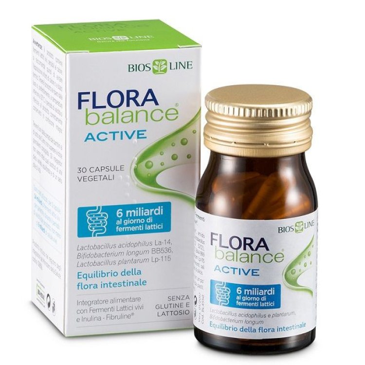 Flora Balance Active Integratore Fermenti Lattici per Flora Intestinale 30 Capsule