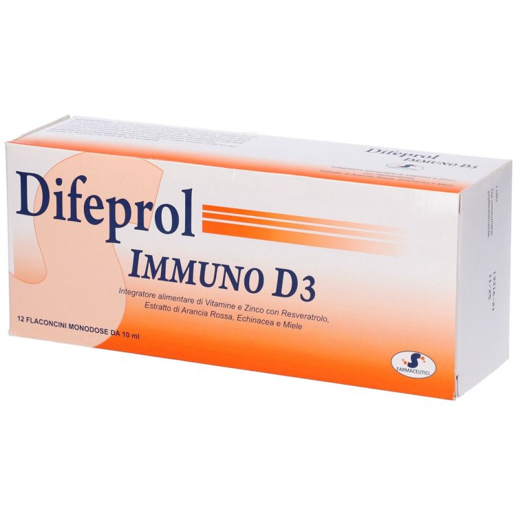 S.Farmaceutici Difeprol Immuno D3 Integratore Sistema Immunitario 12 Flaconcini