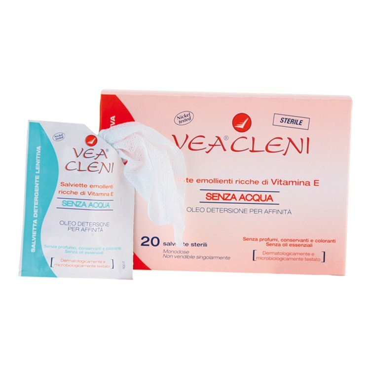 Vea Cleni Salviette Detergenti Emollienti per la Detersione 20 Pezzi