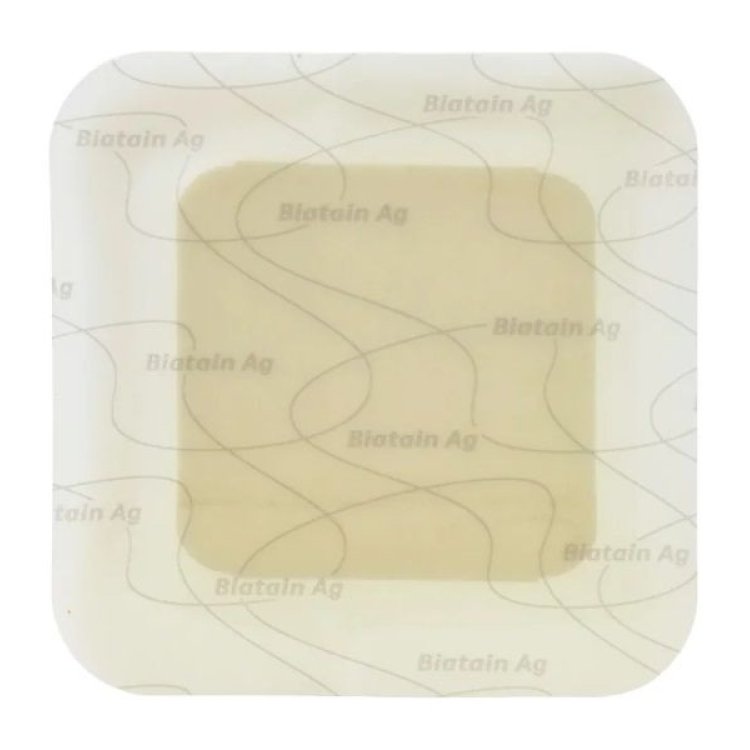 Coloplast Biatain Ag Medicazione Adesiva in Schiuma all'Argento 7,5x7,5 cm 5 Pezzi
