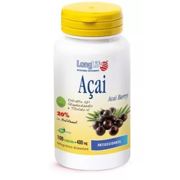 Longlife A&ccedil;a&iacute; Integratore Antiossidante - 100 Capsule