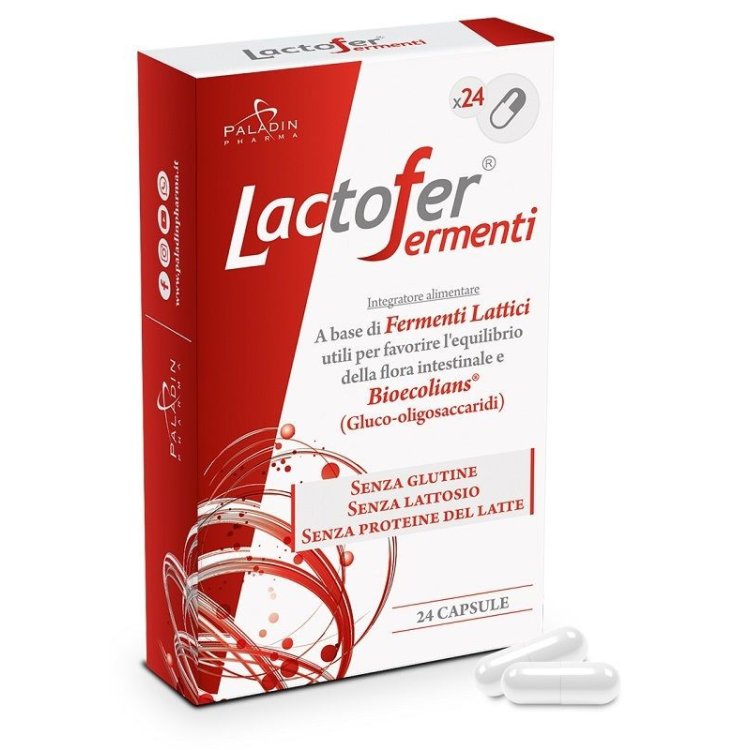 Paladin Pharma Lactofer Fermenti Lattici per Flora Intestinale 24 Capsule