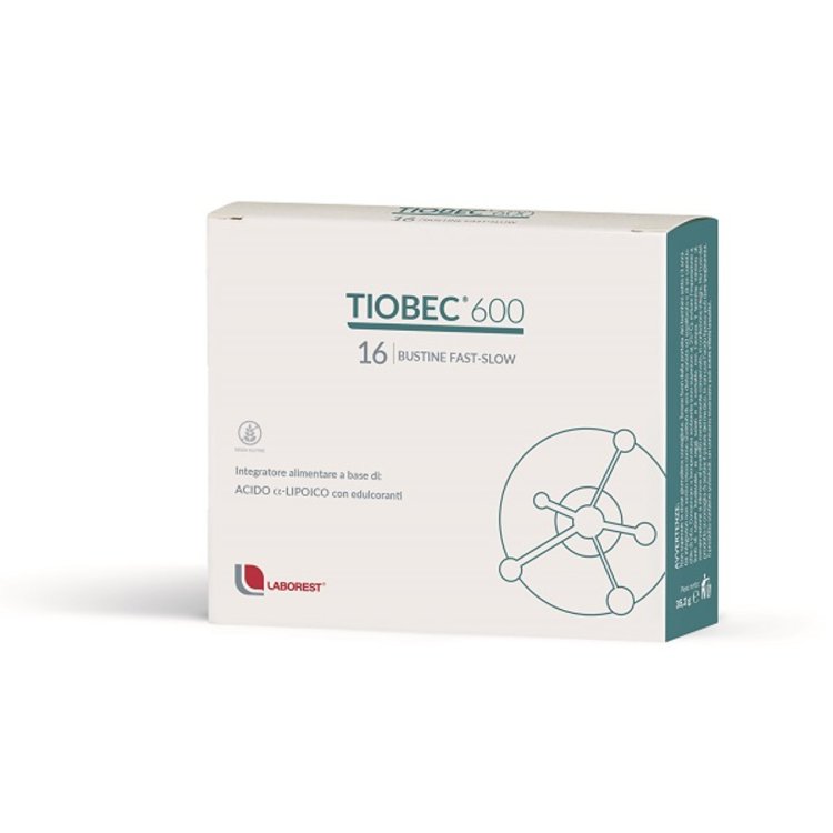 Tiobec 600 Integratore Alimentare Fast-Slow con Acido Alfa-Lipoico 16 Bustine Tiobec 600 Integratore Alimentare Fast-Slow con Acido Alfa-Lipoico 16 Bustine