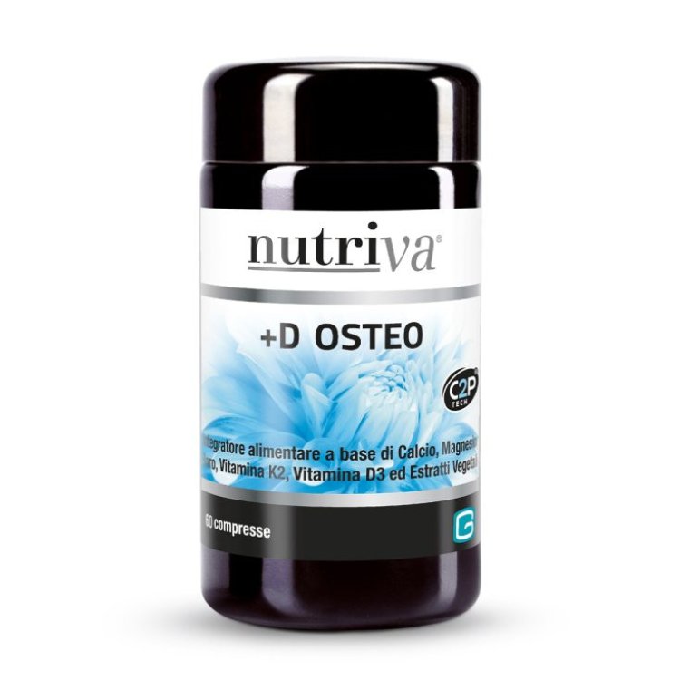 Nutriva D+ Osteo Integratore per Ossa Sane Senza Lattosio Vegano 50 Compresse