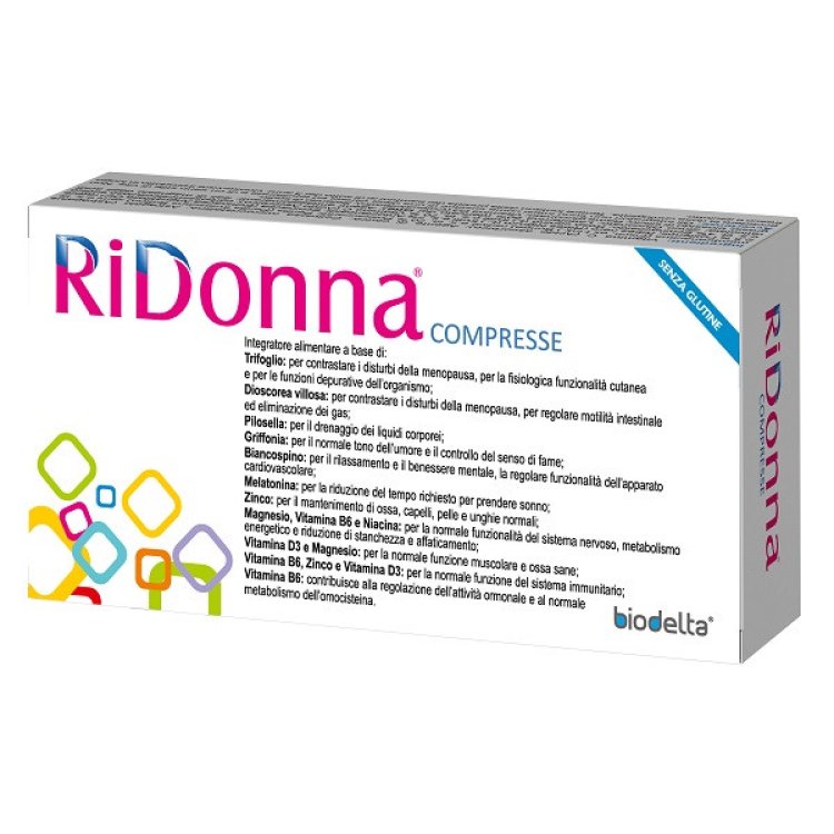 Biodelta RiDonna 30 Compresse, Integratore Alimentare per Menopausa
