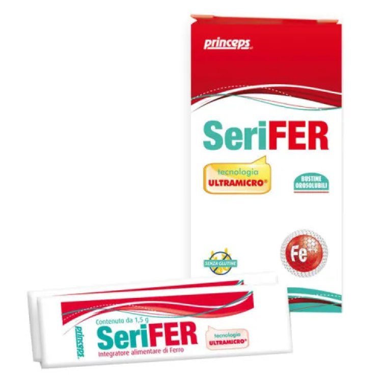 Princeps Serifer Integratore di Ferro per Energia 14 Bustine Orosolubili 30mg