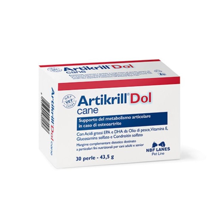 N.b.f. Lanes Artikrill Dol Cane Integratore per Osteoartrite Cani 30 Perle N.b.f. Lanes Artikrill Dol Cane Integratore per Osteoartrite Cani 30 Perle