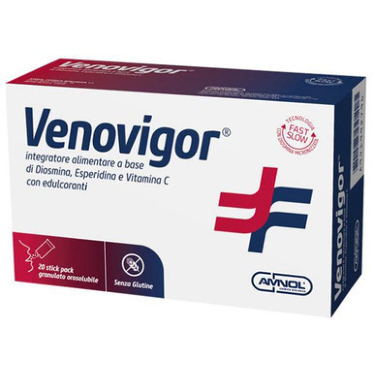 Amnol Venovigor Integratore per Circolazione Diosmina Esperidina Vitamina C 20 Stick
