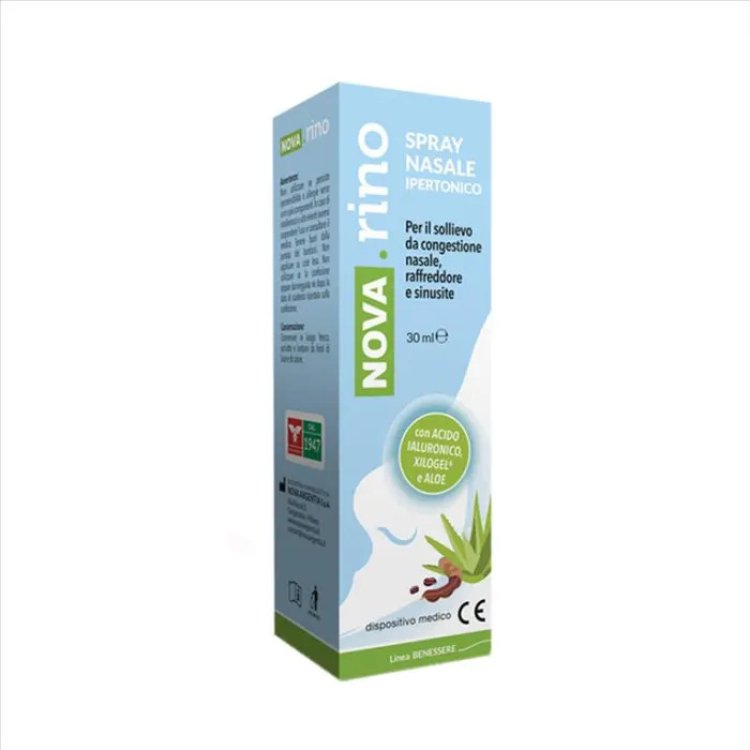 Nova argentia Nova rino Spray Nasale Ipertonico con Acido Ialuronico e Aloe 30ml Nova argentia Nova rino Spray Nasale Ipertonico con Acido Ialuronico e Aloe 30ml