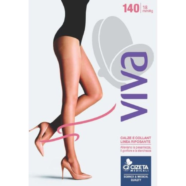 Viva Collant 140 Denari Nero Maglia Liscia Taglia 5