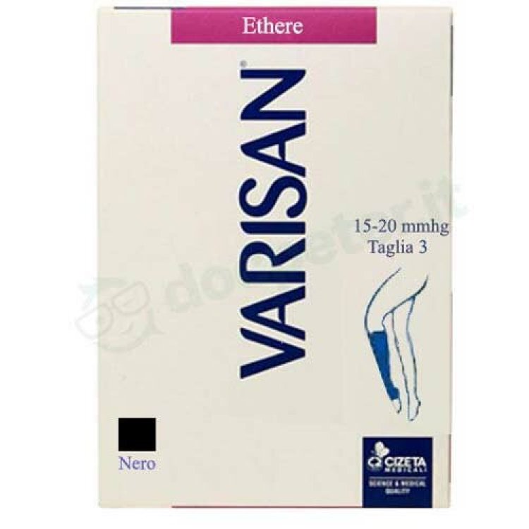 Varisan Ether&eacute; Gambaletto Corto Punta Aperta Nero 15-20 mmHg Taglia 2
