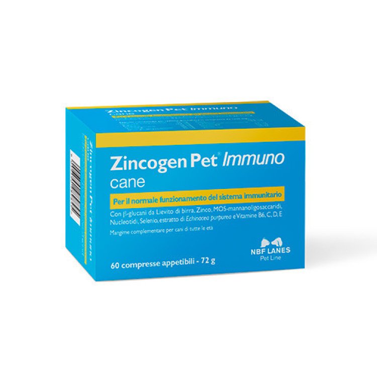 Nbf Lanes Zincogen Pet Immuno Integratore Supporto Immunitario Cani e Gatti 60 Compresse
