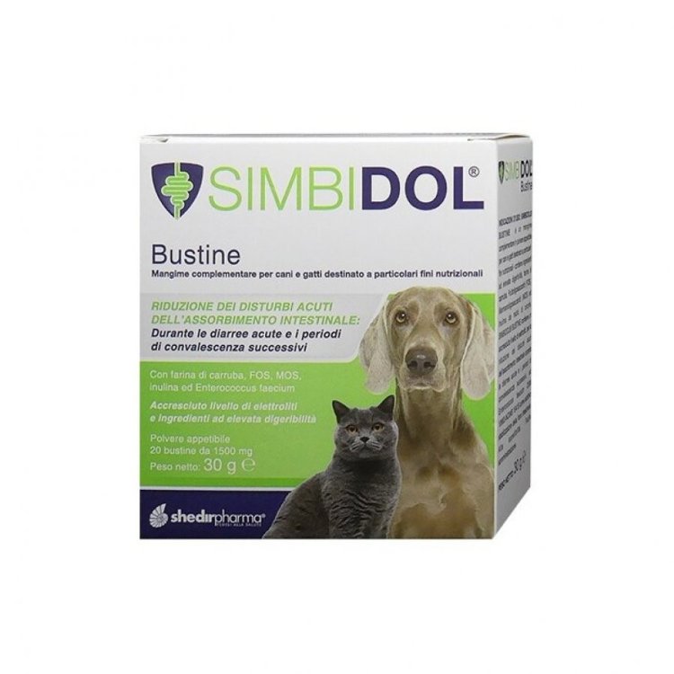 Shedir Simbidol Mangime Complementare Cani e Gatti per Intestino 20 Bustine