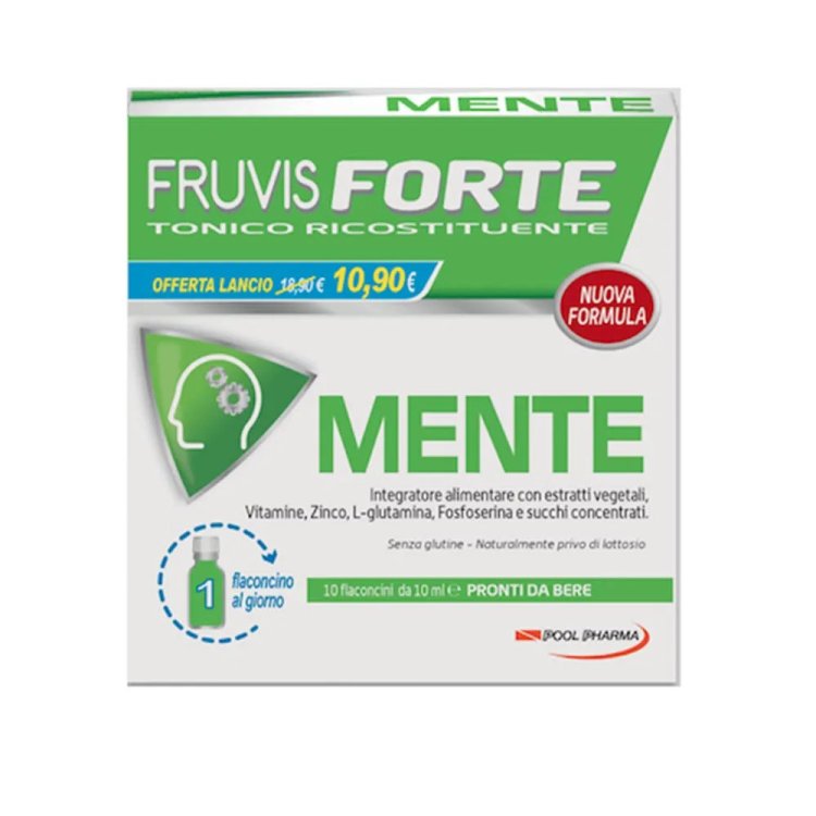 Pool Pharma Fruvis Forte Mente Integratore Energia e Memoria 10 Flaconcini