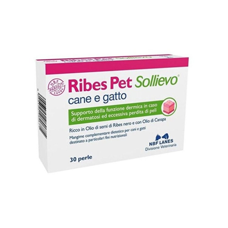 Nbf Lanes Ribes Pet Sollievo Integratore Veterinario per Dermatite Cani e Gatti 30 Perle