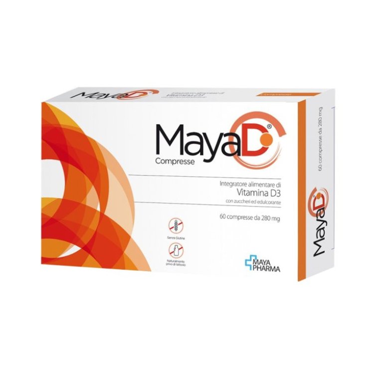 Maya Pharma Maya D Integratore di Vitamina D3 per Sistema Immunitario, 60 Compresse