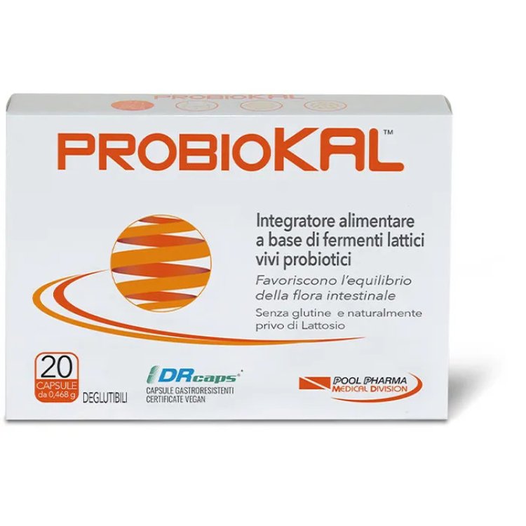 Pool Pharma Probiokal Integratore Probiotico per Flora Intestinale 20 Capsule