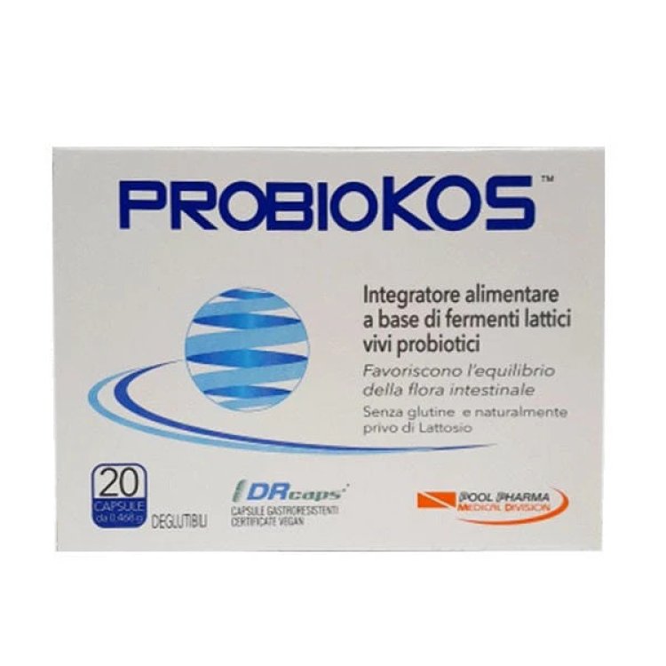 Pool Pharma Probiokos Integratore Probiotici Riequilibrante Flora Intestinale 20 Capsule